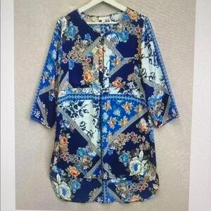 Floral Patchwork Tunic Top